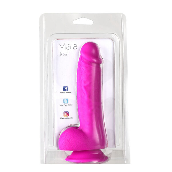 Josi Silicone Realistic Suction Cup Dong - Dark Purple