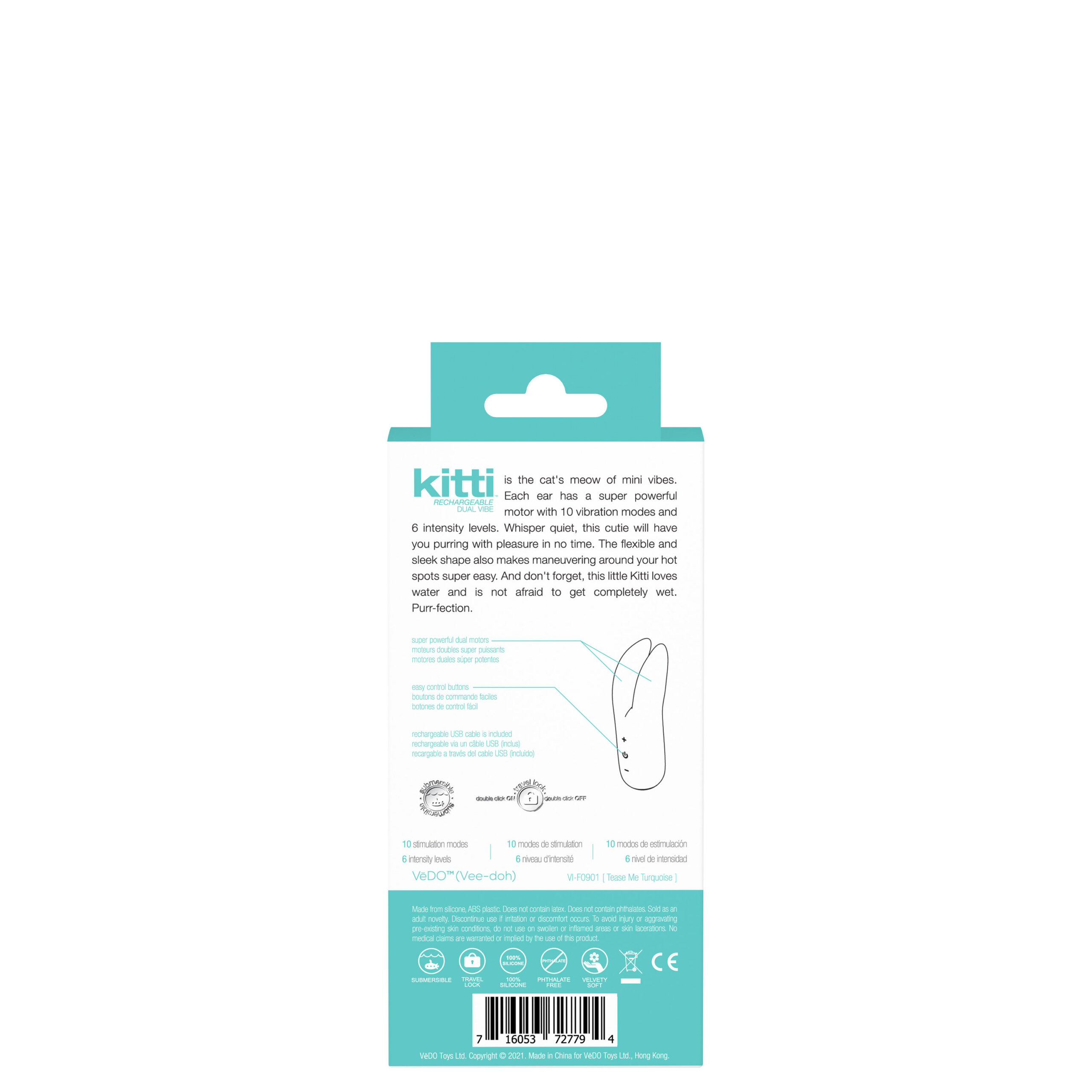 Kitti Rechargeable Dual Vibe - Tease Me Turquoise