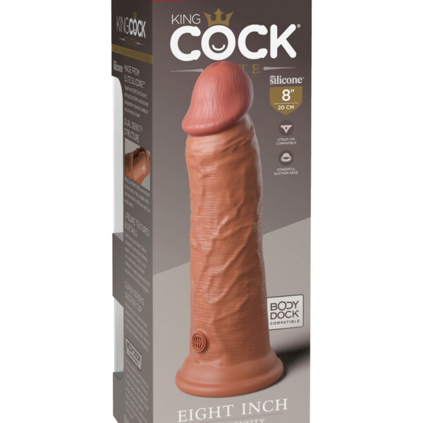 King Cock Elite 8 Inch Silicone Dual Density Cock - Tan