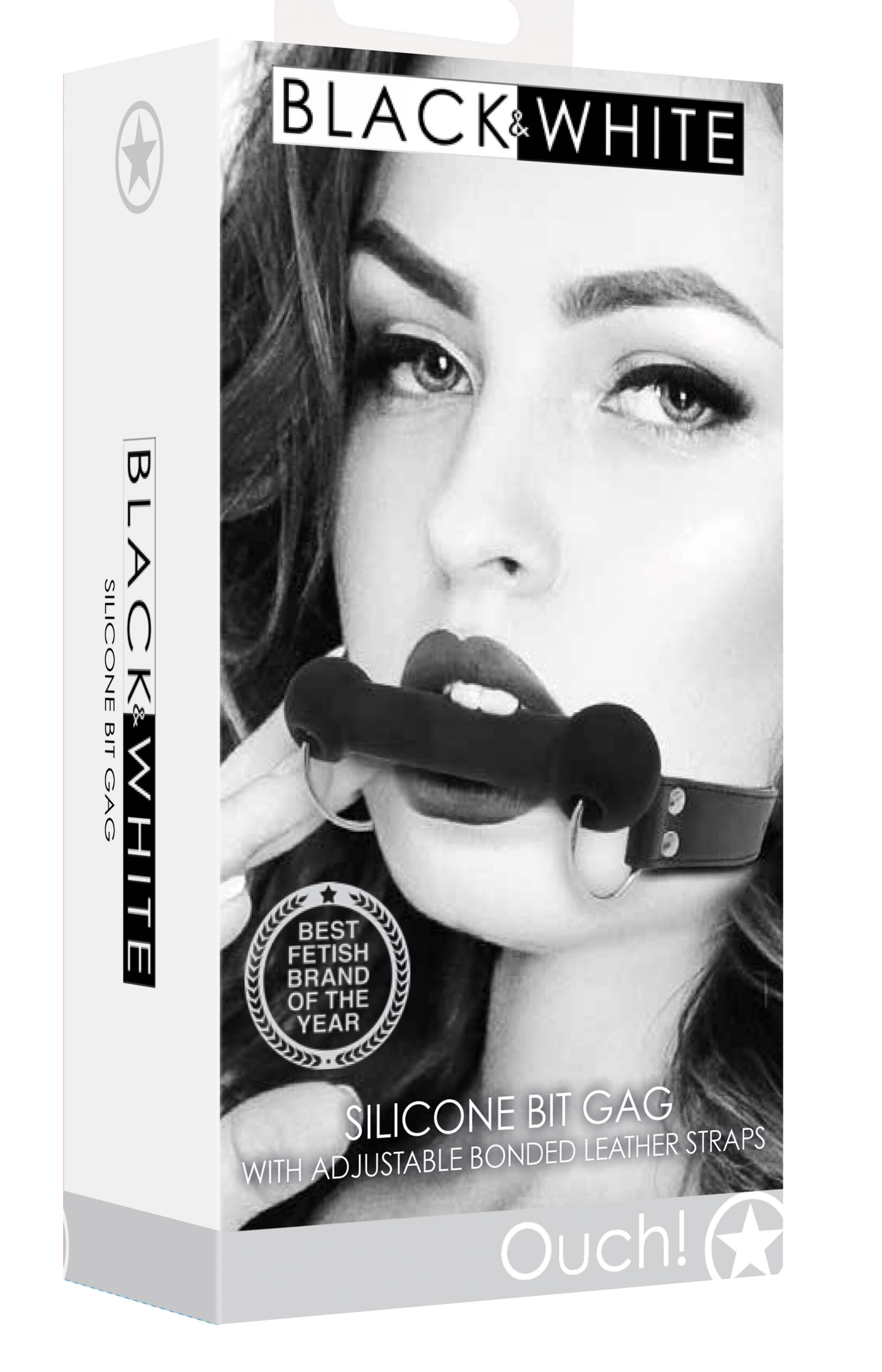 Silicone Bit Gag With Adjustable Bonded Leather Straps - Black