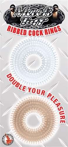 Mack Tuff Ribbed Cock Rings-Clear and Smoke