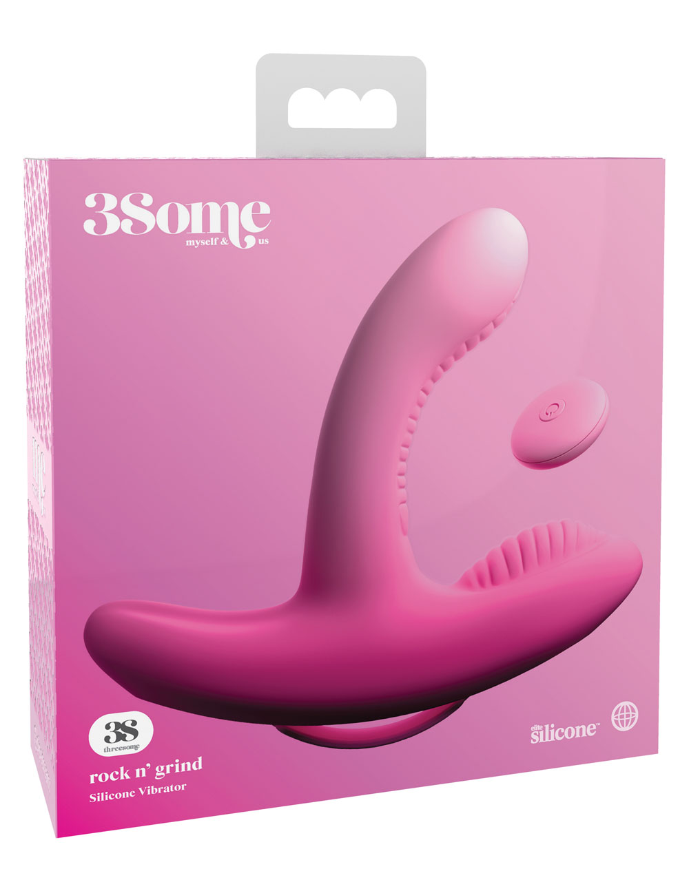 Threesome Rock n' Grind Silicone Vibrator - Pink