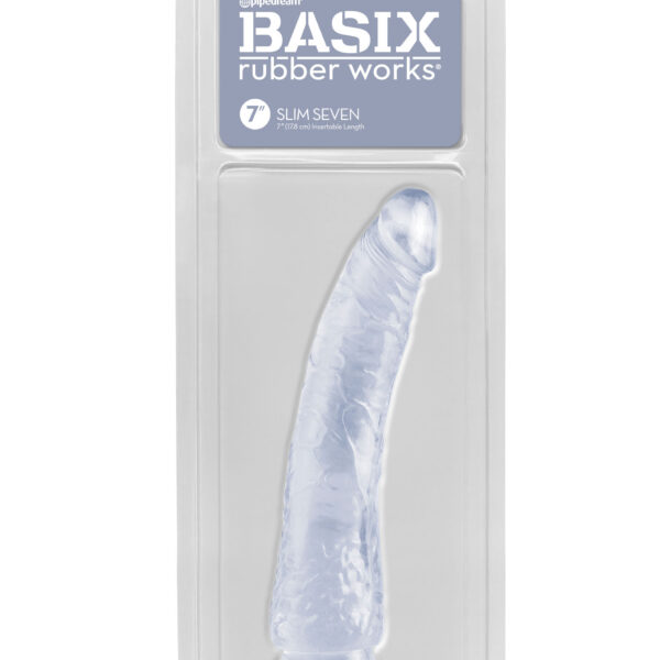Basix Rubber Works - Slim 7 Inch With Suction Cup - Clear