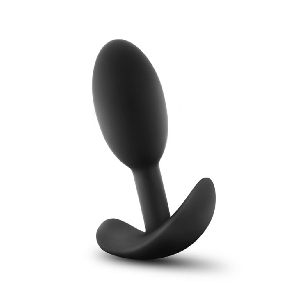 Anal Adventures - Platinum - Silicone Vibra Slim Plug - Small - Black