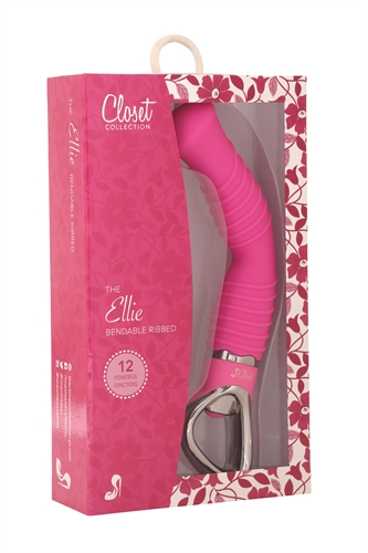 Ellie G Bendable Vibrator Ribbed - Pink