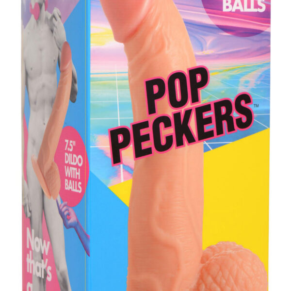 Pop Pecker 7.5 Inch Dildo With Balls - Light