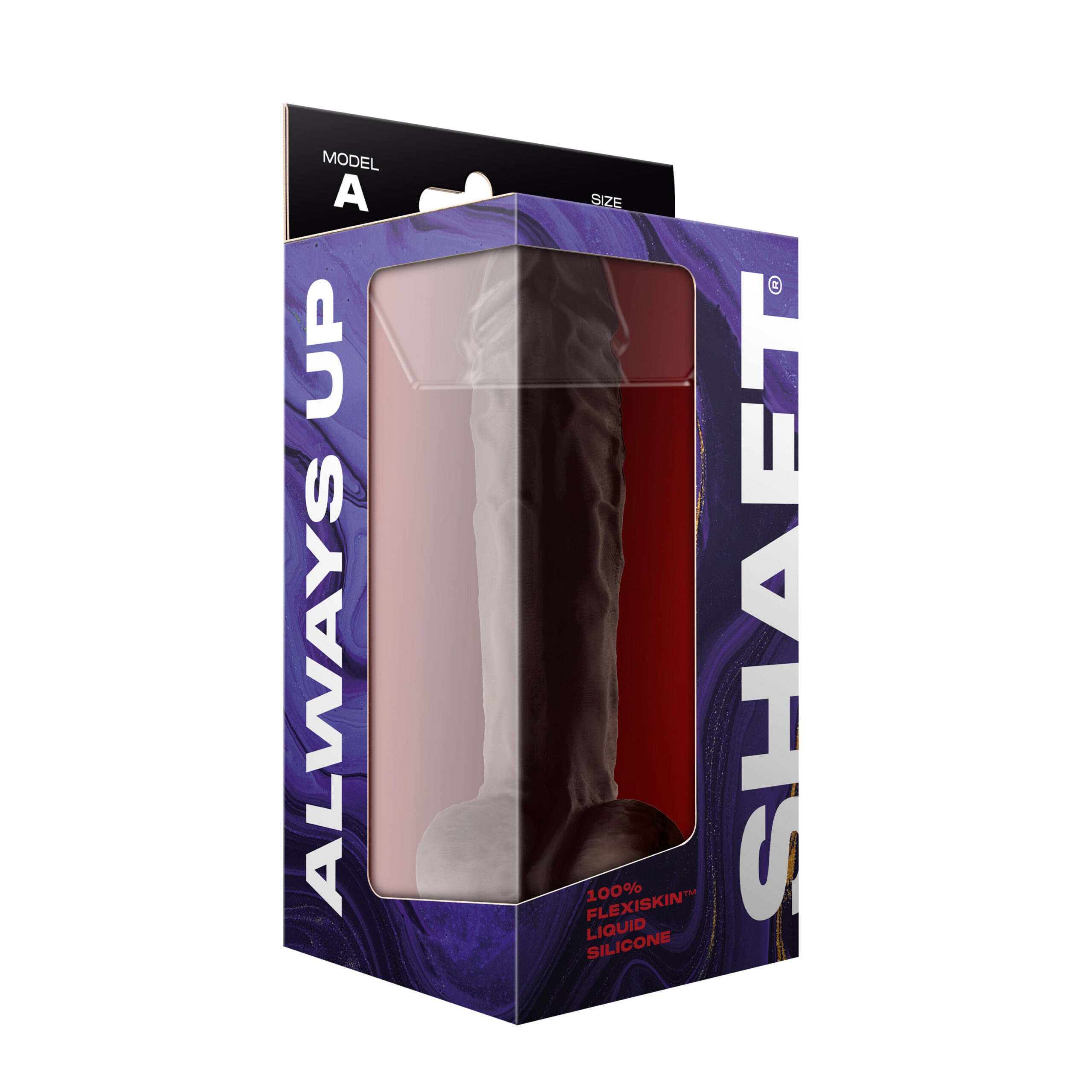 Shaft - Model a 10.5 Inch Liquid Silicone Dong With Balls - Mahogany