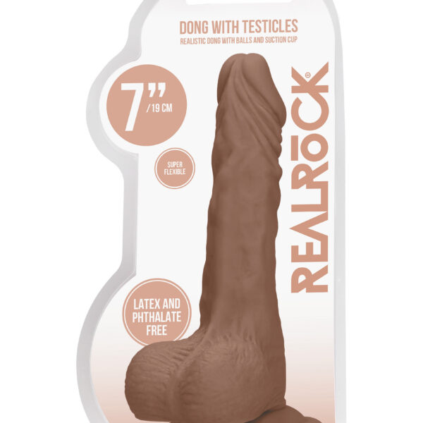 7 Inch Dong With Testicles - Tan