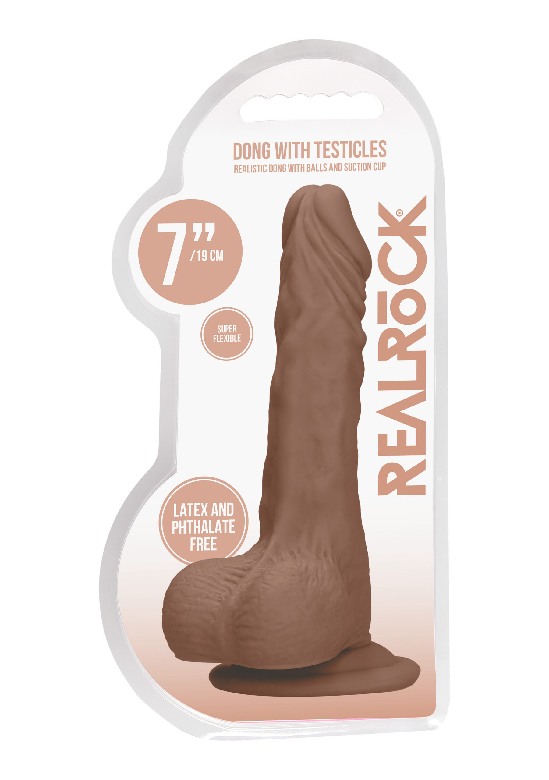 7 Inch Dong With Testicles - Tan