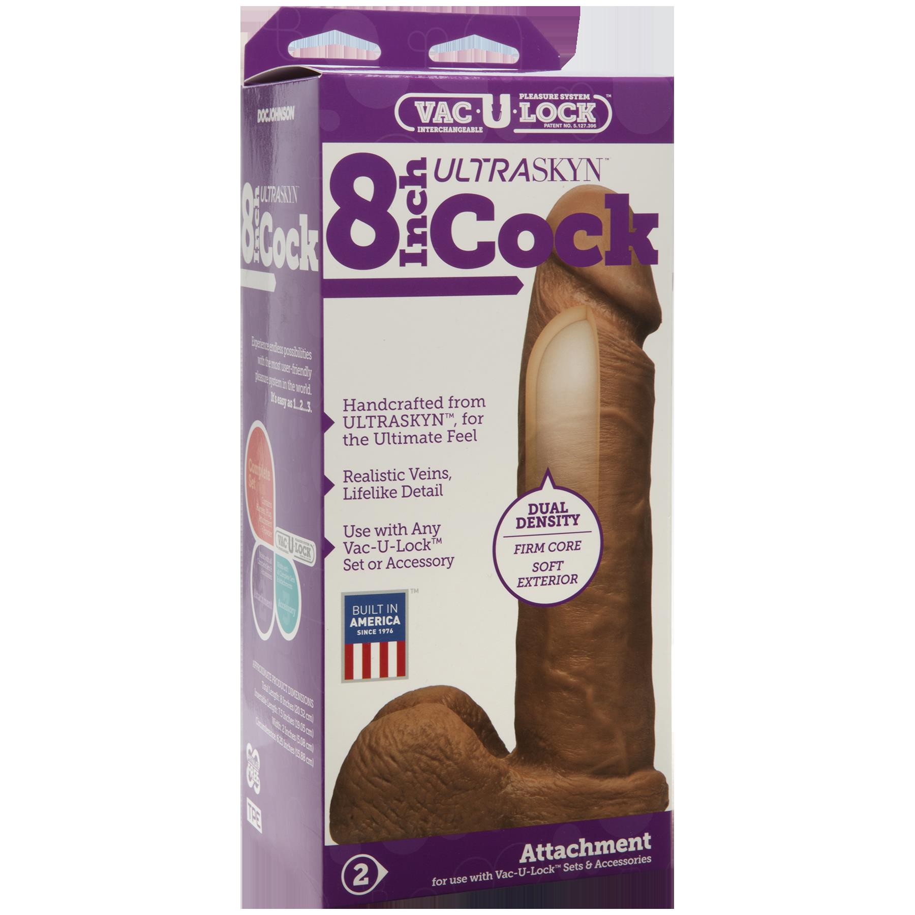 Vac-U-Lock 8-Inch Ultraskyn Cock - Caramel