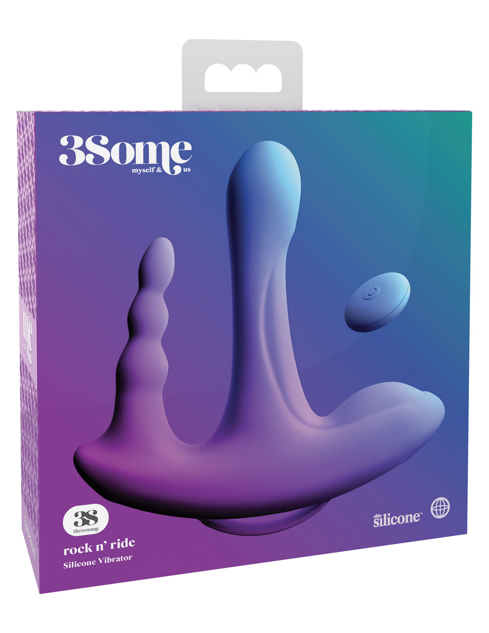 Threesome Rock n' Ride Silicone Vibrator - Purple