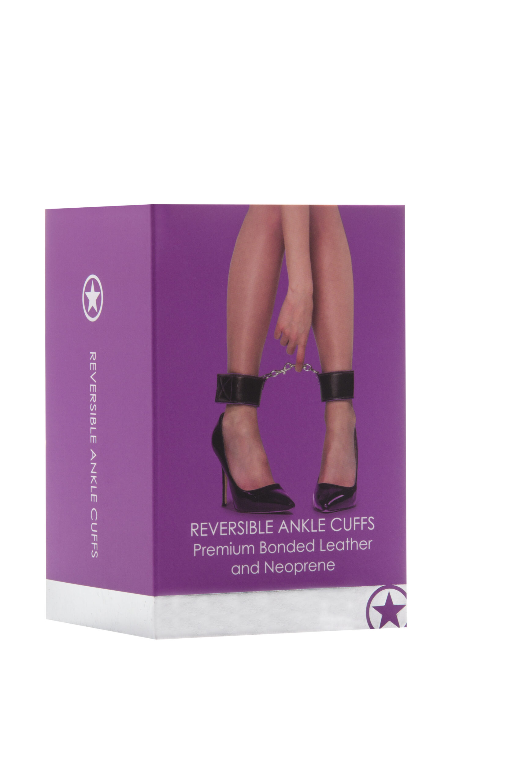 Reversible Ankle Cuffs Premium Bonded Leather and Neoprene - Purple