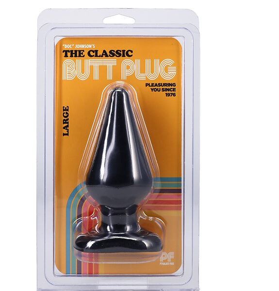 Classic Butt Plug Smooth - Large - Black
