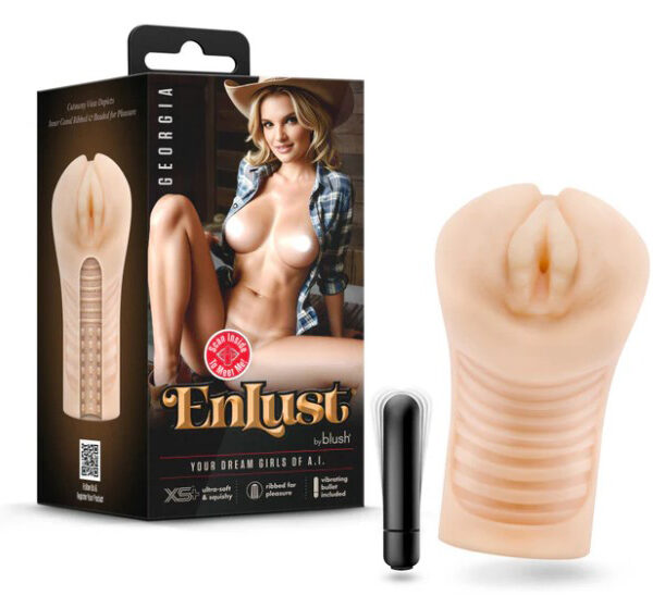 Enlust Georgia Male Masturbator With Bullet Vibrator - Beige