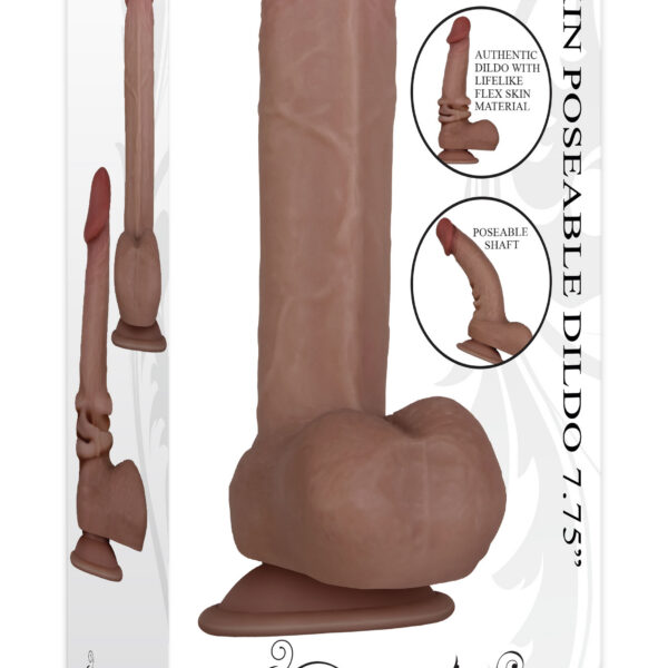 Flexskin Poseable Dildo - 7.75 Inch - Dark