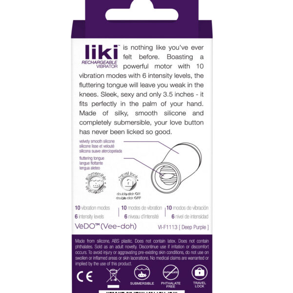 Liki Rechargeable Flicker Vibe - Deep Purple