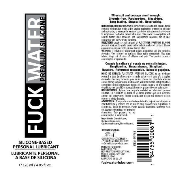 Fuck Water Premium Silicone Lubricant - 4 Fl. Oz.