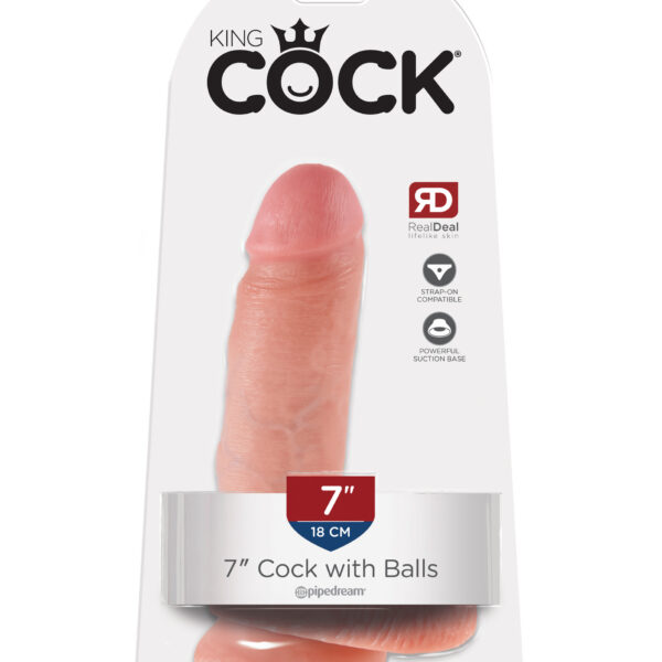 King Cock 7-Inch Cock With Balls - Flesh