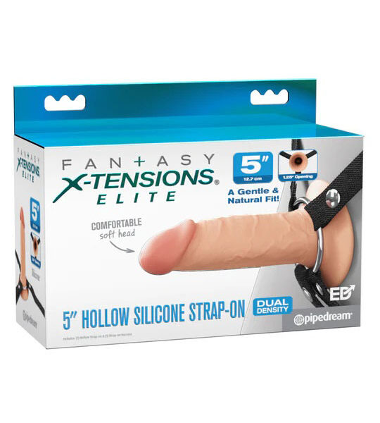 Fantasy X-Tensions Elite 5" Silicone Hollow Strap-on Dual Density - Light
