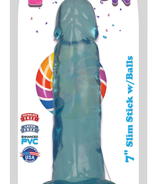 Lollicock - 7 Inch Slim Stick with Balls - Berry Ice