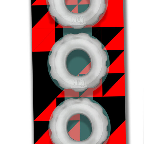 Super Huj - 3-Pack Cockrings - Clear Ice