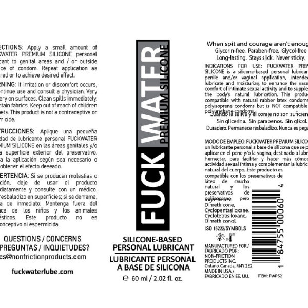 Fuck Water Premium Silicone Lubricant - 2 Fl. Oz.