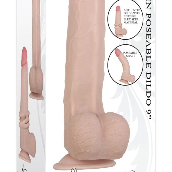 Flexskin Poseable Dildo - 9 Inch - Light