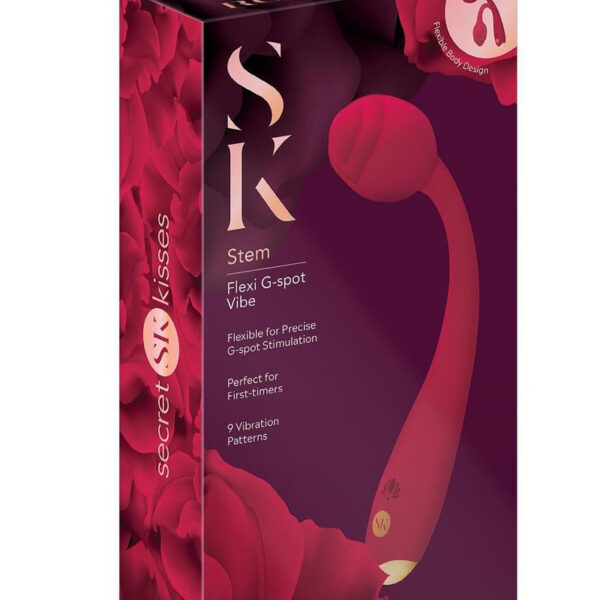 Secret Kisses Rosegasm Long Stem Flexi G-Spot Vibe Rose - Red