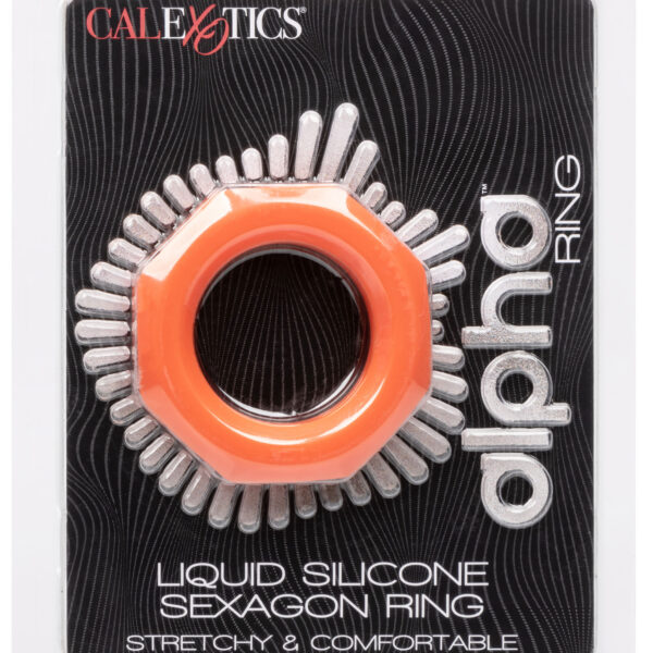 Alpha Liquid Silicone Sexagon Ring - Orange