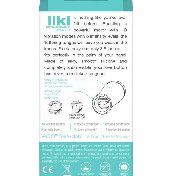 Liki Rechargeable Flicker Vibe - Tease Me Turqoise