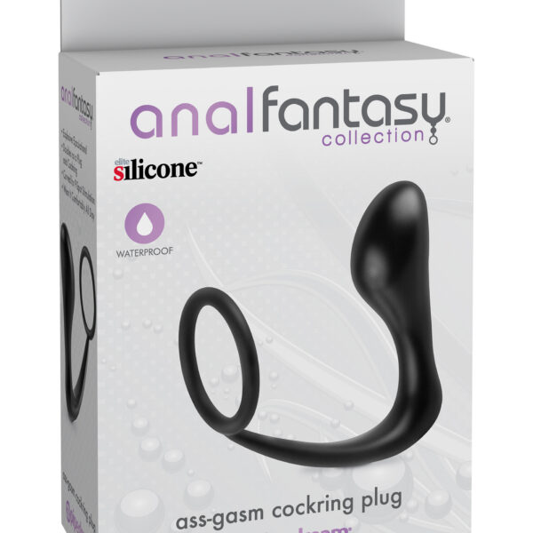 Anal Fantasy Collection Ass Gasm Cockring Plug - Black