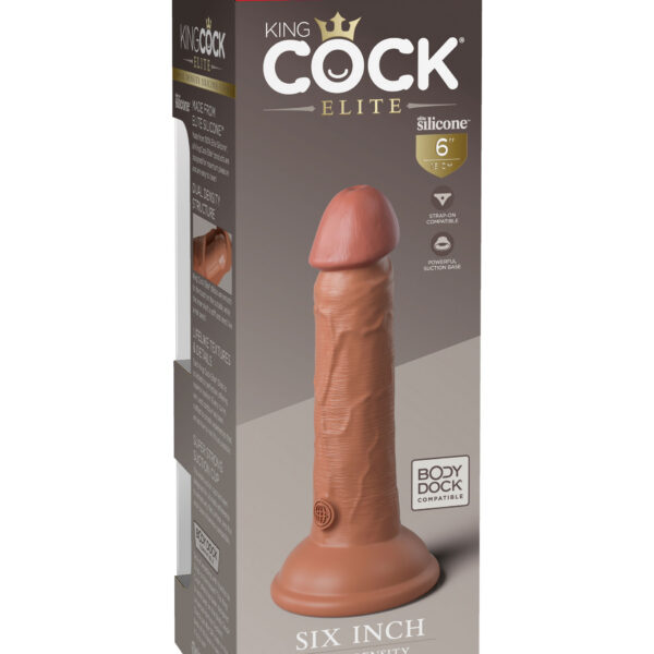 King Cock Elite 6 Inch Silicone Dual Density Cock - Tan