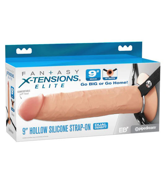 Fantasy X-Tensions Elite 9" Silicone Hollow Strap on - Light