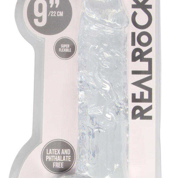 9 Inch Realistic Dildo With Balls - Translucent