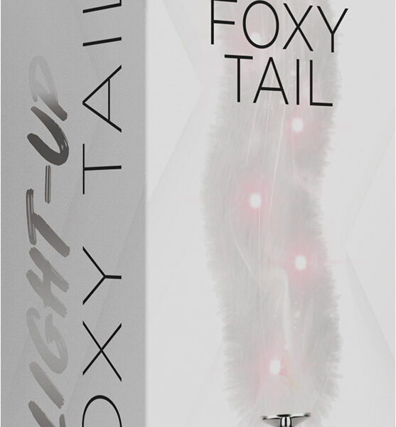 Foxy Tail - Light Up Faux Fur Butt Plug - White Plug - White