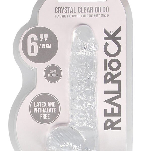 6 Inch Realistic Dildo With Balls - Translucent
