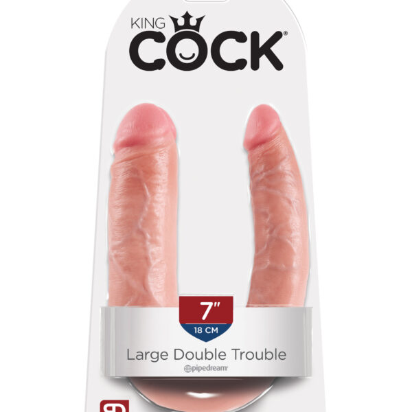 King Cock Double Trouble - Large - Flesh