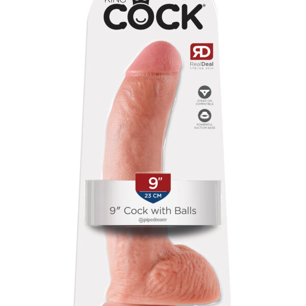 King Cock 9-Inch Cock With Balls - Flesh