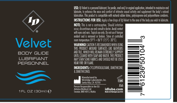 ID Velvet Body Glide 1 Oz