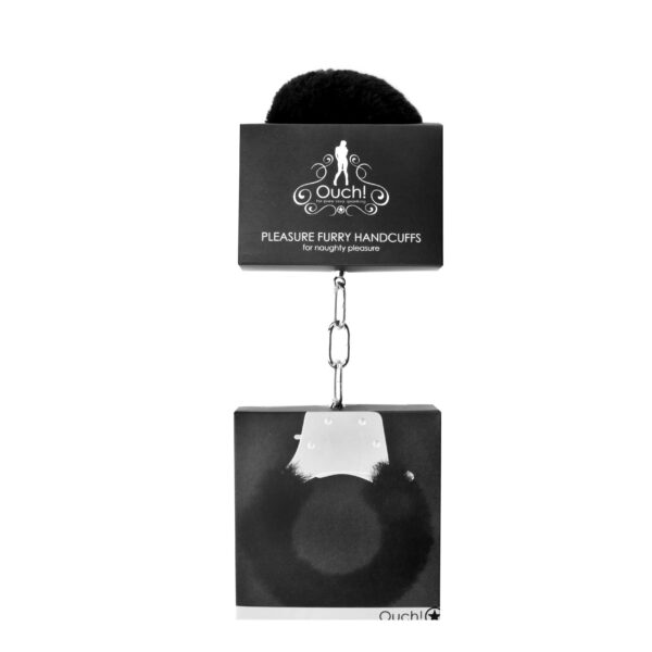 Pleasure Furry Handcuffs - Black