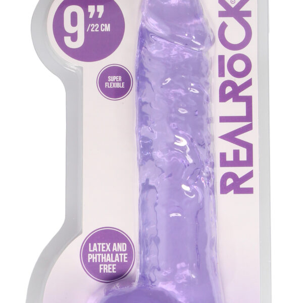 9 Inch Realistic Dildo With Balls - Purple