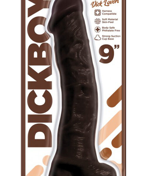 Dickboy - Skins - Dildo With Balls - 9 Inch - Chocolate Dick Lovers