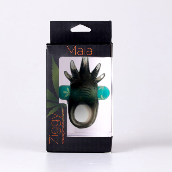 Ziggy Pot Leaf USB Rechargeable Vibrating Erection Enhancer Ring - 420 Series