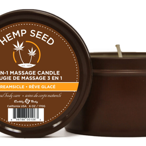 Hemp Seed 3-in-1 Massage Candle - Dreamsicle - 6 Oz.