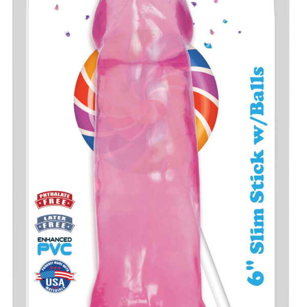 Lollicock 6 Inch Slim Stick With Balls - Cherry Ice