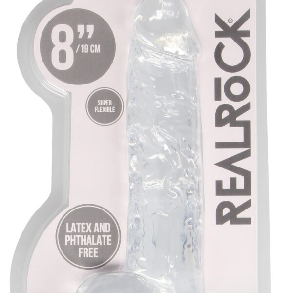 8 Inch Realistic Dildo With Balls - Translucent