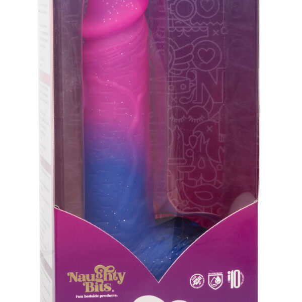 Naughty Bits Ombre Hombre XL Vibrating Dildo - - Pink/purple