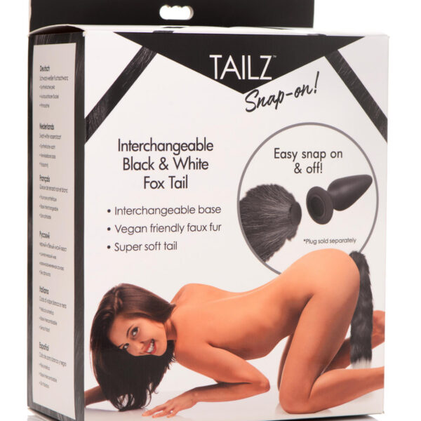 Interchangeable Black and White Fox Tail