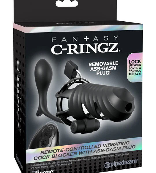 Fantasy C-Ringz Remote-Controlled Vibrating Cock Blocker With Ass-Gasm Plug - Black