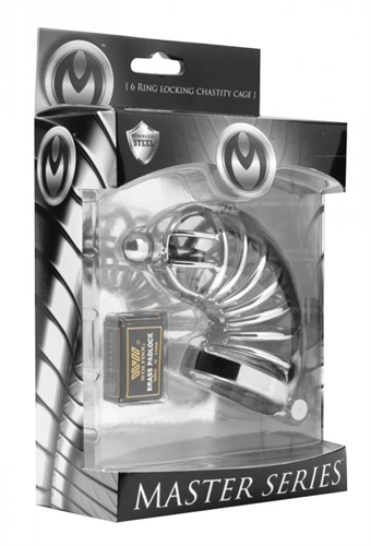 Asylum 4 Ring Locking Chastity Cage - Small/medium
